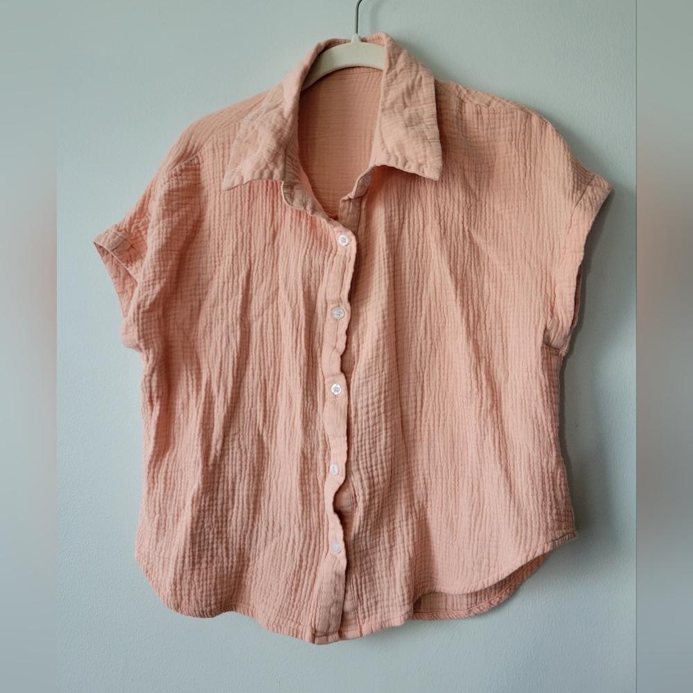 Davenil peach blouse cotton small